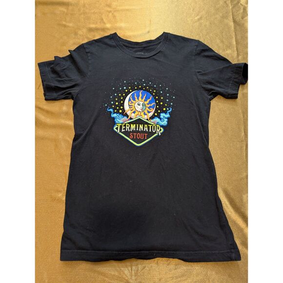 McMenamins Terminator Stout Beer T-Shirt Small Black 100% Cotton - Picture 1 of 5